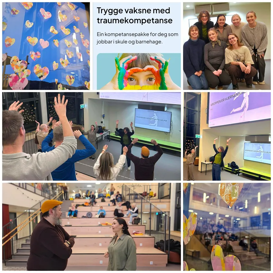 Kollage frå kickoff ved Eidsvåg skule