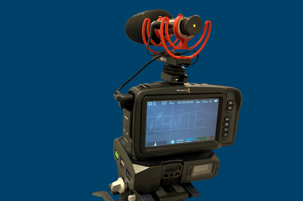 Eit nærbilde av eit kamera.