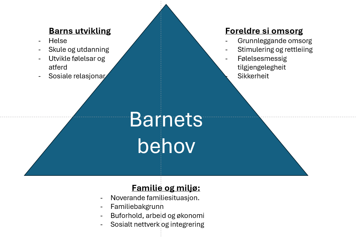 Modell som viser ei barn sitt behov