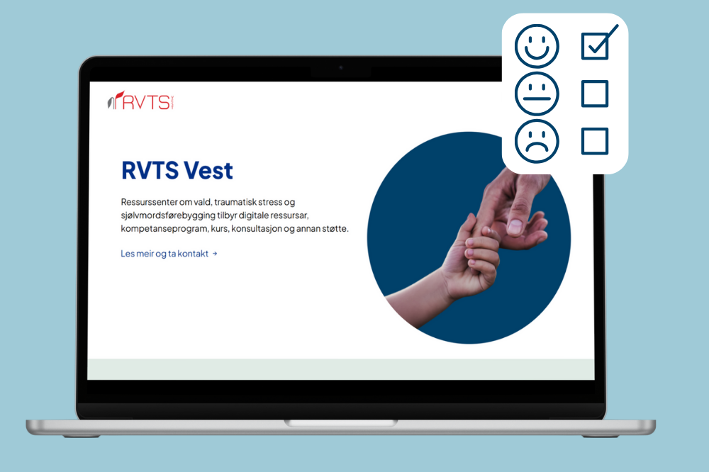 Laptop som viser RVTS Vest si nettside