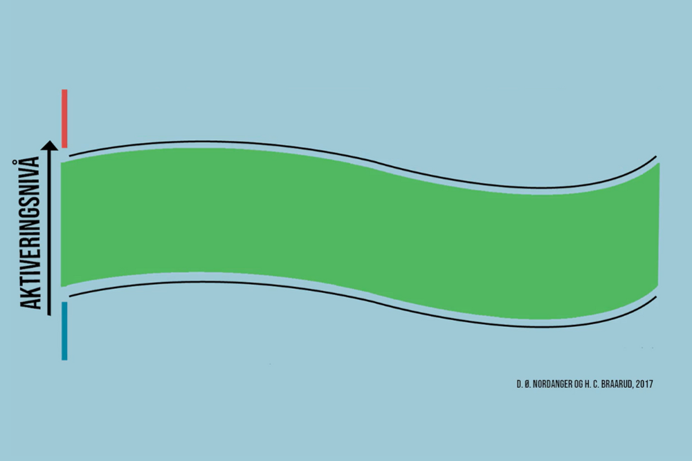 Viser den midterste delen av modellen Toleransvinduet, og som er det vi kaller toleransevinduet